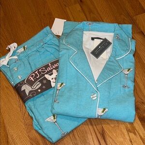 NWT P.J. Salvage Blue Martini Pajama Set